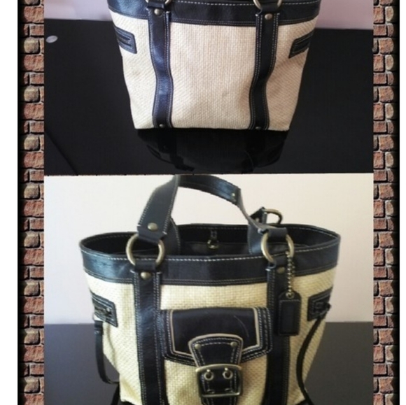 COACH Legacy Raffia Leather & Straw(Matching Wristlet Available) - Picture 14 of 15